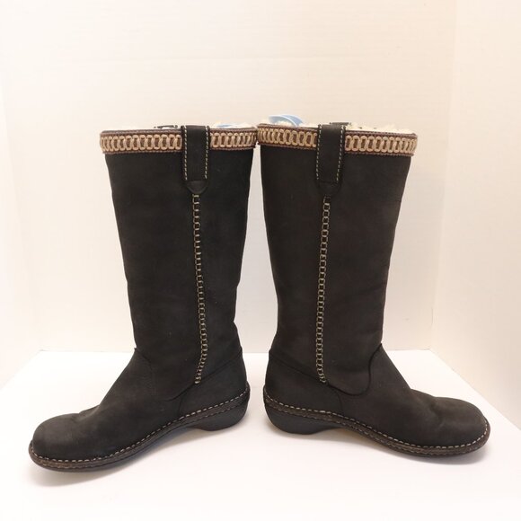 UGG USA Size 7 Women's Black Knee-High Boots Furr Lined Warm S/N 5139 - Picture 3 of 8